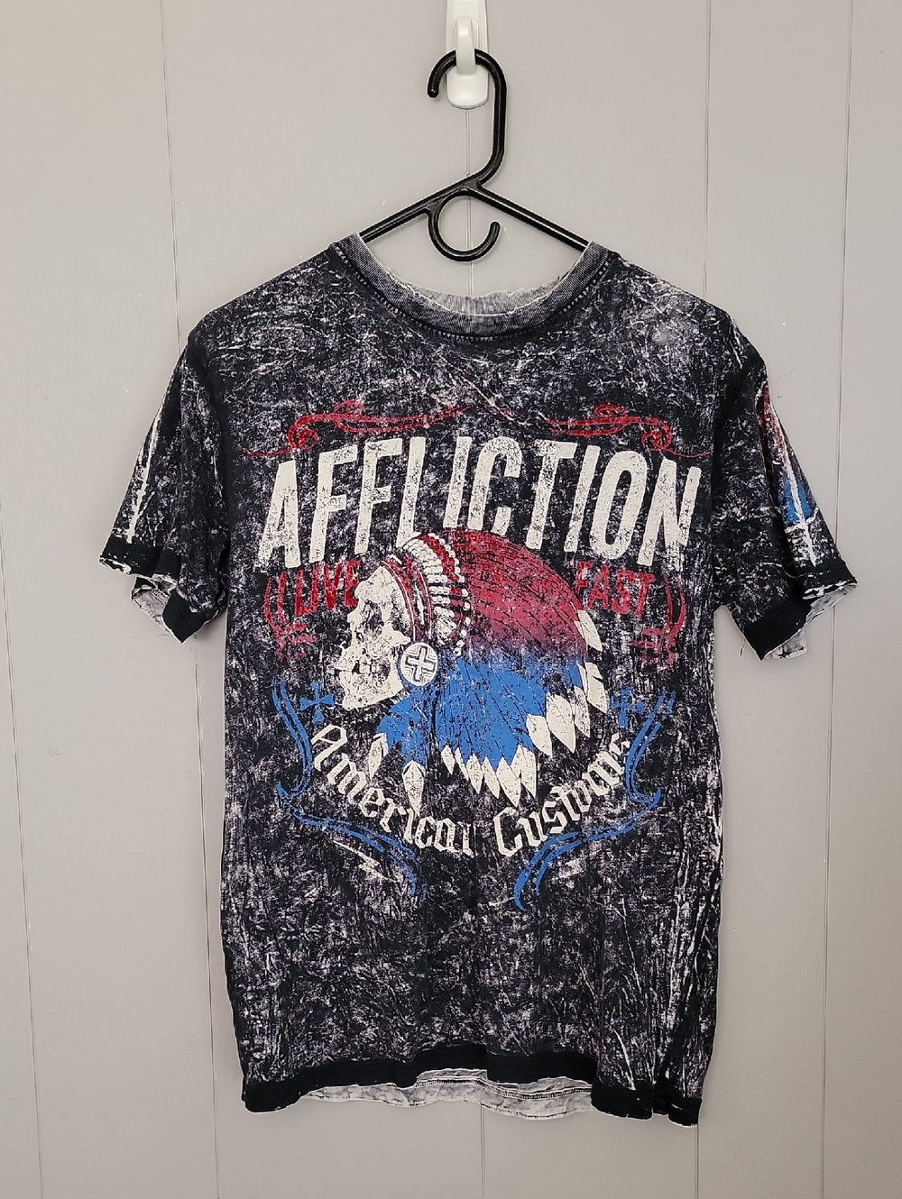 Affliction Men's Shirt Small Lost Souls American Customs Live Fast Reversible